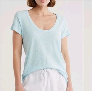 JAMES PERSE Standard Deep V-Neck T Shirt Tee Size 1 Small NEW NWT Taffy Lt Blue